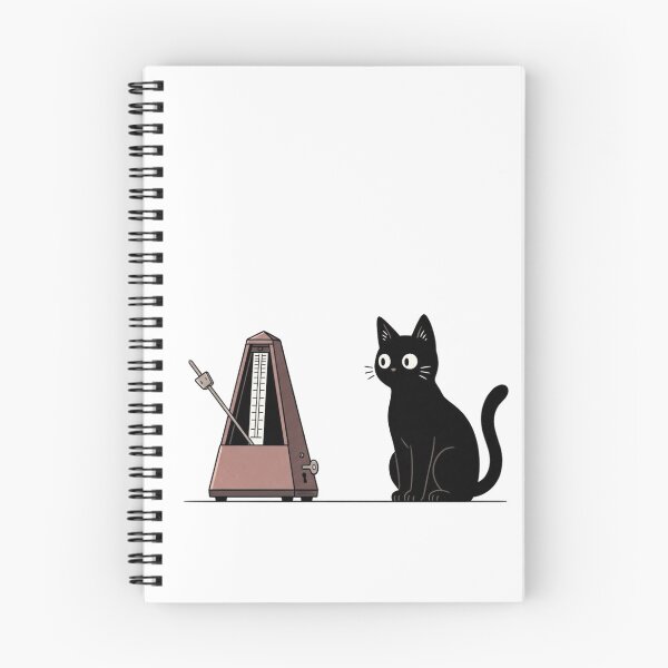 Item preview, Curious Black Cat Watching Ticking Metronome designed and sold by Akali Design.
