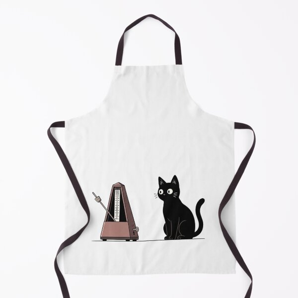 Item preview, Curious Black Cat Watching Ticking Metronome designed and sold by Akali Design.