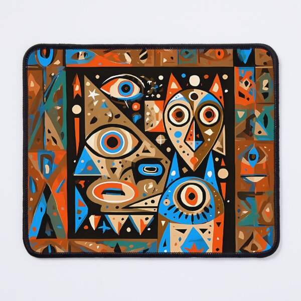Item preview, Abstract Cubist Cat Tribal Mosaic Art designed and sold by Lunat1kk.