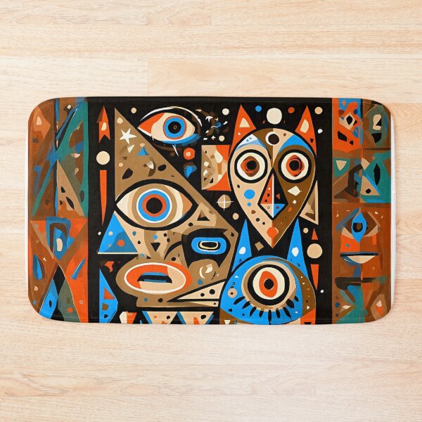 Item preview, Abstract Cubist Cat Tribal Mosaic Art designed and sold by Lunat1kk.