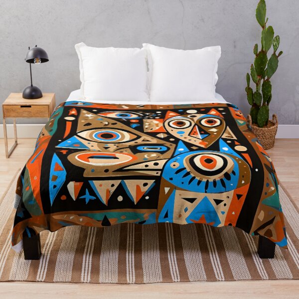 Item preview, Abstract Cubist Cat Tribal Mosaic Art designed and sold by Lunat1kk.