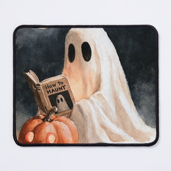 Item preview, Ghost Reading a Book Halloween Watercolor designed and sold by Sunday Margaritas Art.