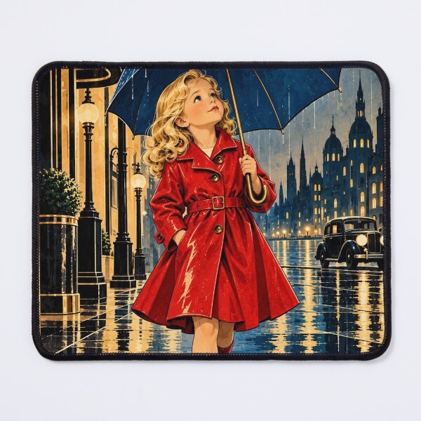 Item preview, Little girl with blue umbrella, retro designed and sold by saranagliccuris.