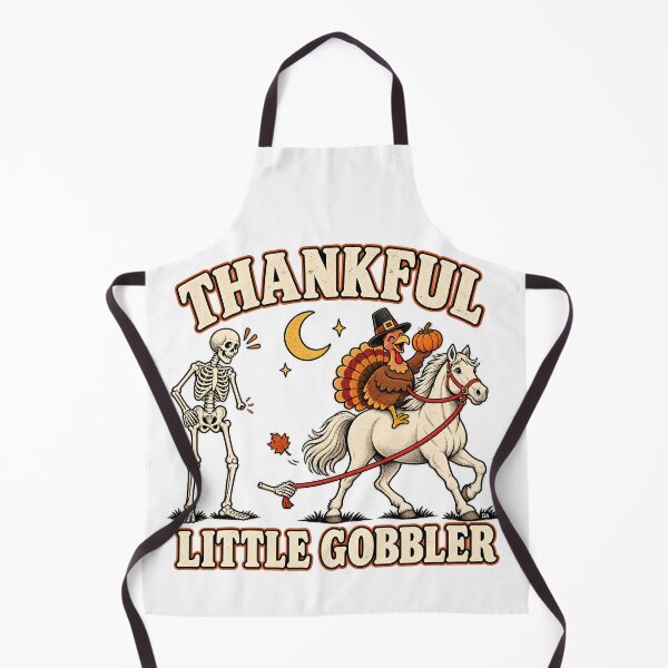 Item preview, Thankful Little Gobbler Skeleton Turkey Riding Horse Art designed and sold by DesignArtist.ia.