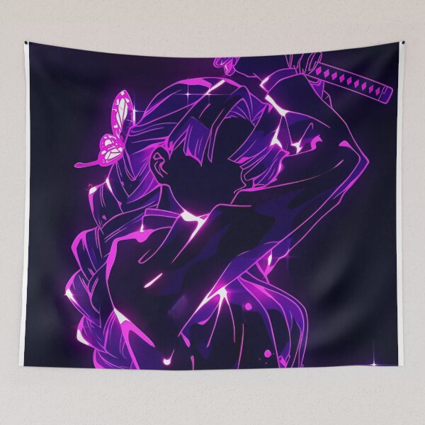 Item preview, Neon Pink Samurai Warrior – Glowing Butterfly Sword Fantasy Anime Style designed and sold by Dyan4.