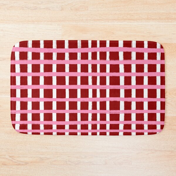 Item preview, Red and Pink, Brush Stroke Check Grid Lines  designed and sold by OneThreeSix.