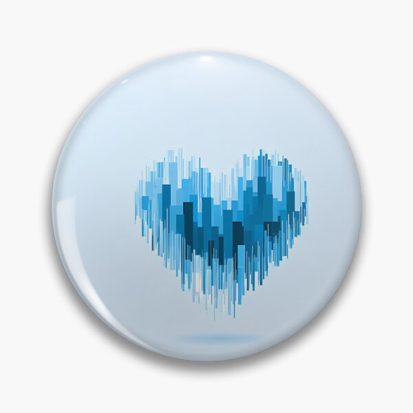 Item preview, Abstract Blue Pixel Glitch Heart Art designed and sold by Lunat1kk.