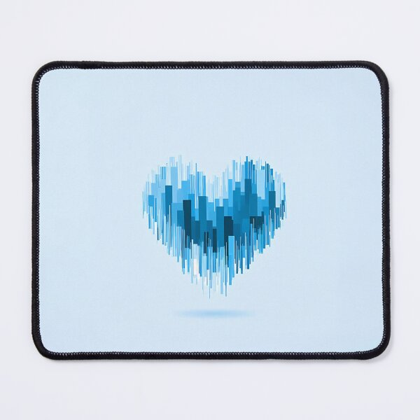 Item preview, Abstract Blue Pixel Glitch Heart Art designed and sold by Lunat1kk.