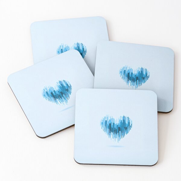 Item preview, Abstract Blue Pixel Glitch Heart Art designed and sold by Lunat1kk.