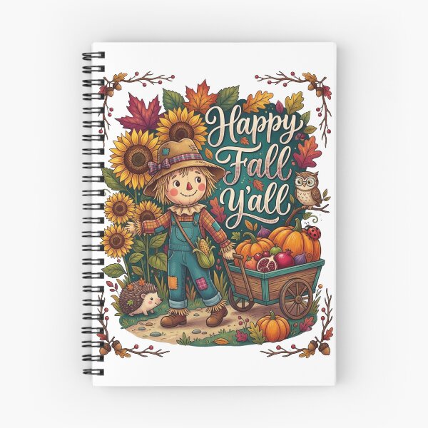 Item preview, Happy Fall Y'all Cute Scarecrow Pumpkins & Sunflowers Autumn Harvest designed and sold by designwiss.