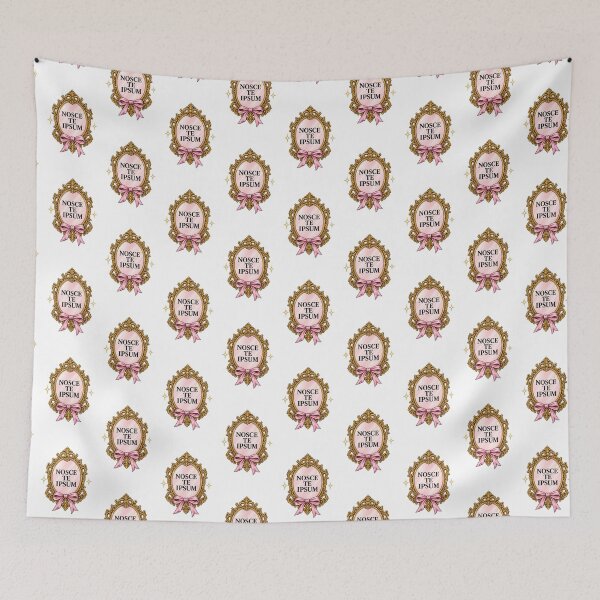 Item preview, Nosce Te Ipsum – Ornate Golden Mirror & Pink Ribbon designed and sold by MetaModel Editions.