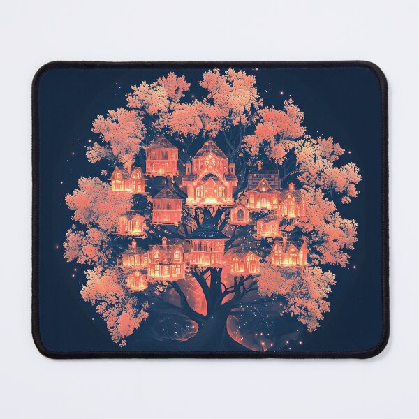 Item preview, Enchanted Treehouse Village, 3d Render, Warm Coral designed and sold by Checho30.