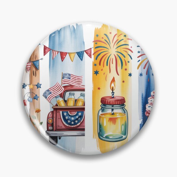 Item preview, Americana Summer Watercolor – Truck, Bunting & Ice Cream designed and sold by Marie Gems.