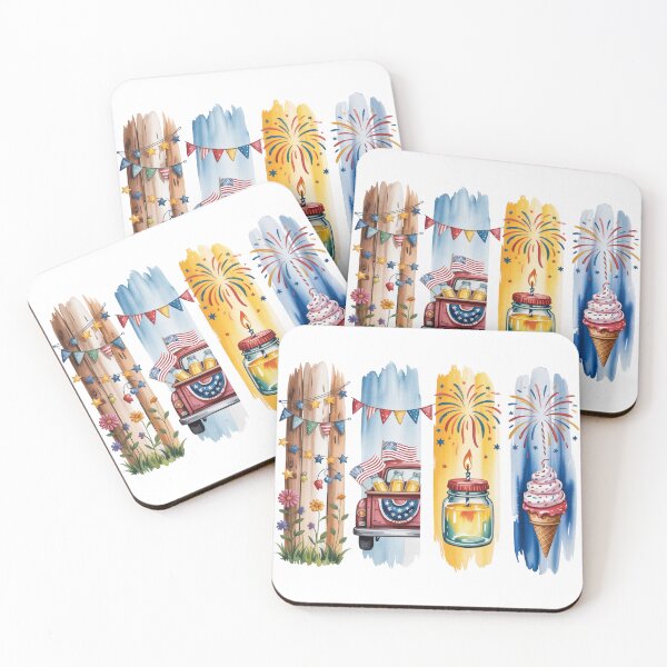 Item preview, Americana Summer Watercolor – Truck, Bunting & Ice Cream designed and sold by Marie Gems.