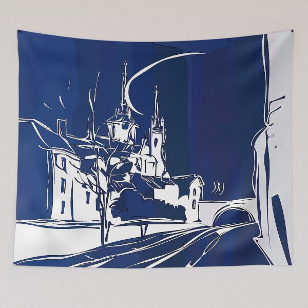 Item preview, Derry, city - Blue Abstract Art designed and sold by shadow-bloom.