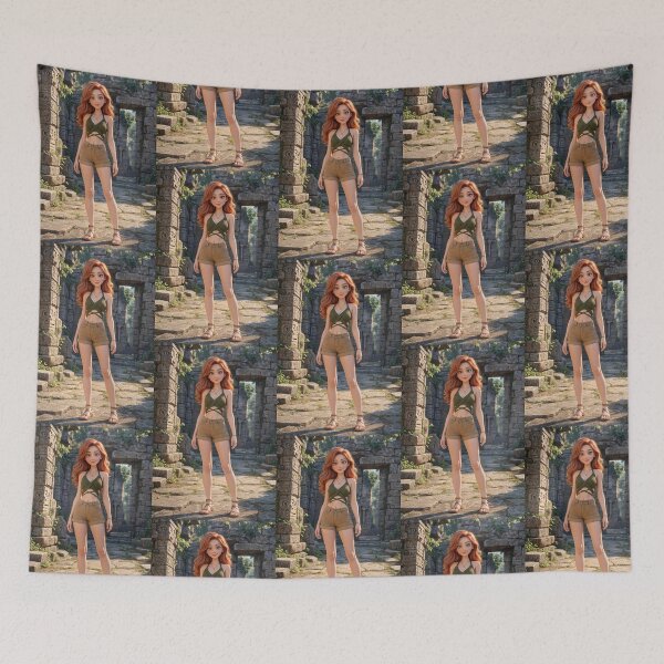 Item preview, Illustration striking woman standing animated image painting art designed and sold by Vintage Designs +.