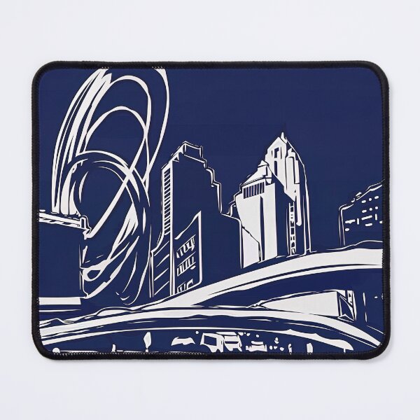 Item preview, Des Moines, city - Blue Abstract Art designed and sold by shadow-bloom.