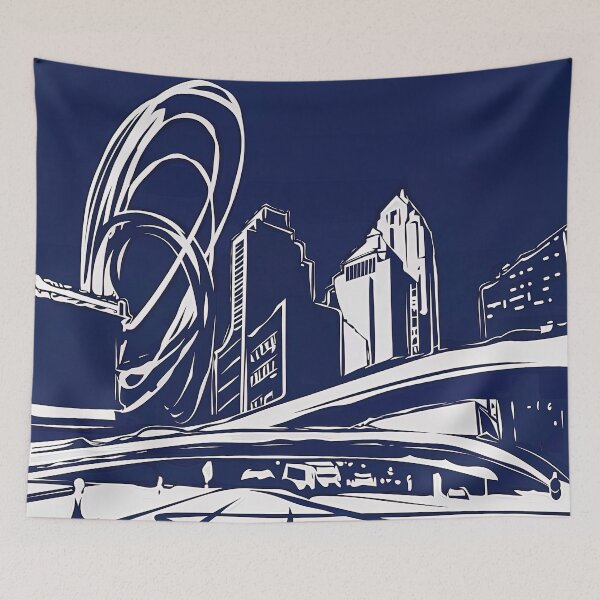 Item preview, Des Moines, city - Blue Abstract Art designed and sold by shadow-bloom.