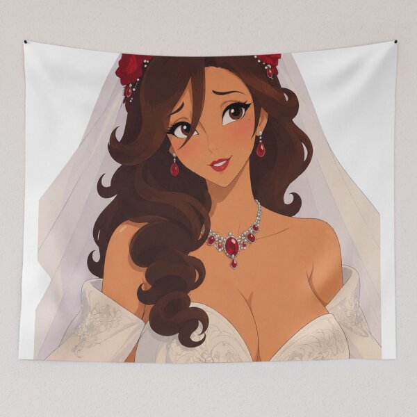 Item preview, Bride Wedding Dress Red Roses - Retro 90s Cartoon Style designed and sold by  Hollow Moon Studios..