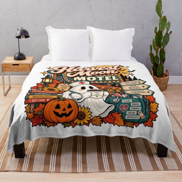 Item preview, Harvest Moon Motel – Cute Halloween Nurse Ghost Coffee Design designed and sold by justsuestudio.