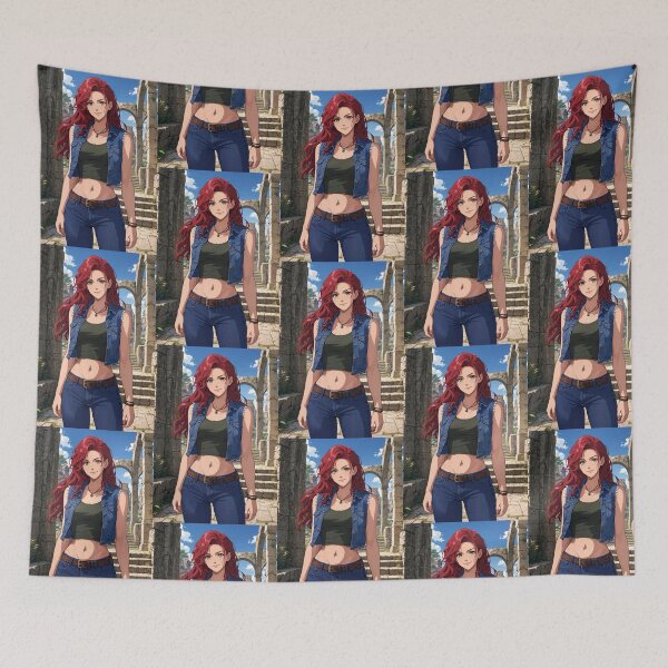 Item preview, Illustration striking woman standing animated image painting art designed and sold by Vintage Designs +.