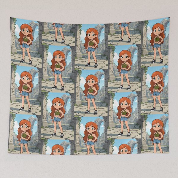 Item preview, Illustration striking woman standing animated image painting art designed and sold by Vintage Designs +.