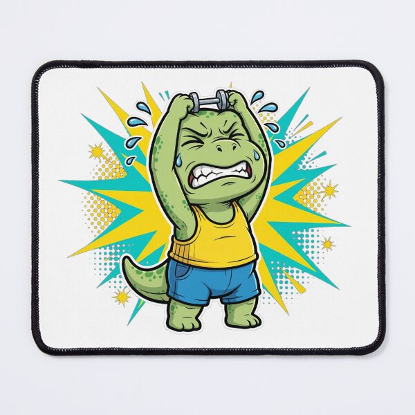 Item preview, Funny T-Rex Dinosaur Gym Workout Fail Comic designed and sold by StrongEveryDayStore.