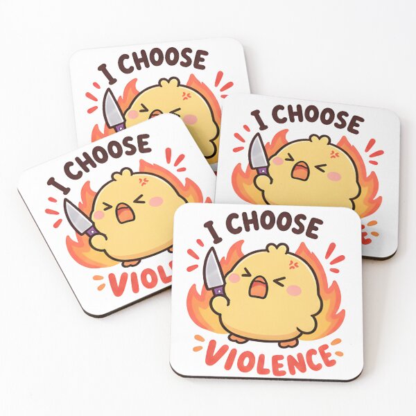 Item preview, ​I Choose Violence Duck - Angry Knife Fire Meme designed and sold by Duck lovers.