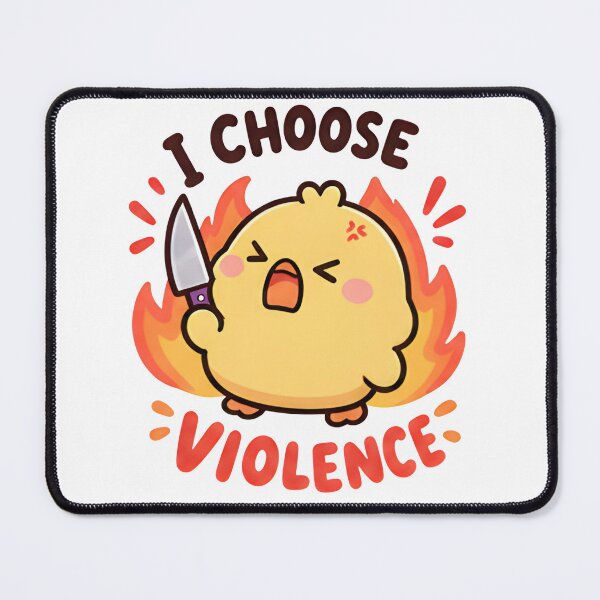 Item preview, I Choose Violence Duck - Angry Knife Fire Meme designed and sold by Duck lovers.