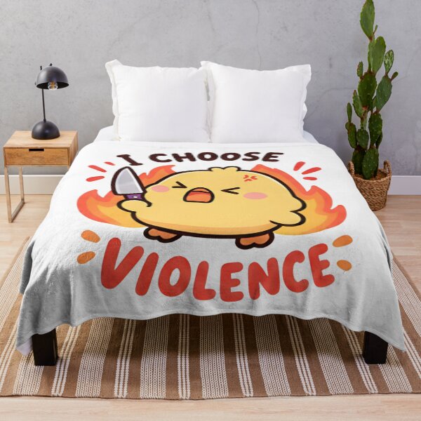Item preview, I Choose Violence Duck - Angry Knife Fire Meme designed and sold by Duck lovers.
