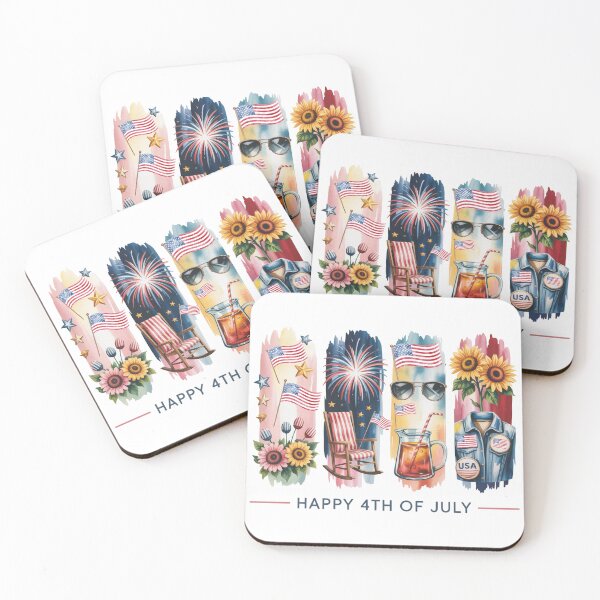 Item preview, Happy 4th Of July – Flags, Tea & Sunflowers designed and sold by Marie Gems.