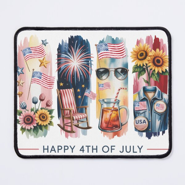 Item preview, Happy 4th Of July – Flags, Tea & Sunflowers designed and sold by Marie Gems.