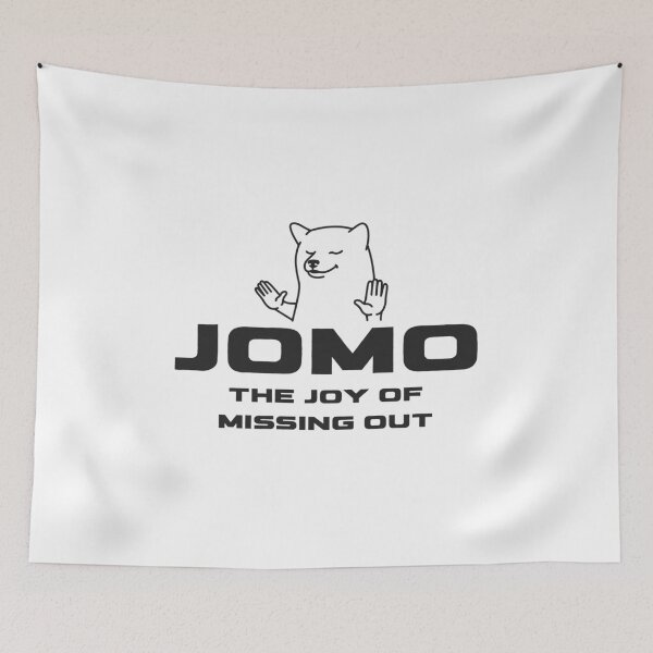 Item preview, JOMO The Joy of Missing Out Cute Dog Design Minimalist Anti FOMO Quote designed and sold by HYPNK.