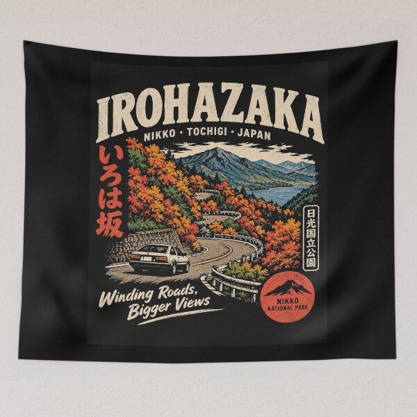 Item preview, IROHAZAKA Winding Road Nikko National Park Vintage Travel Tochigi Japan Autumn Scenic Drive designed and sold by Yellowriversss.