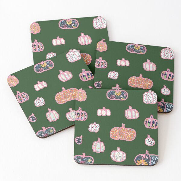 Item preview, Pink-Lined Patchwork Pumpkins — Floral Fabric Style Sticker Set designed and sold by FaireWaveArt.