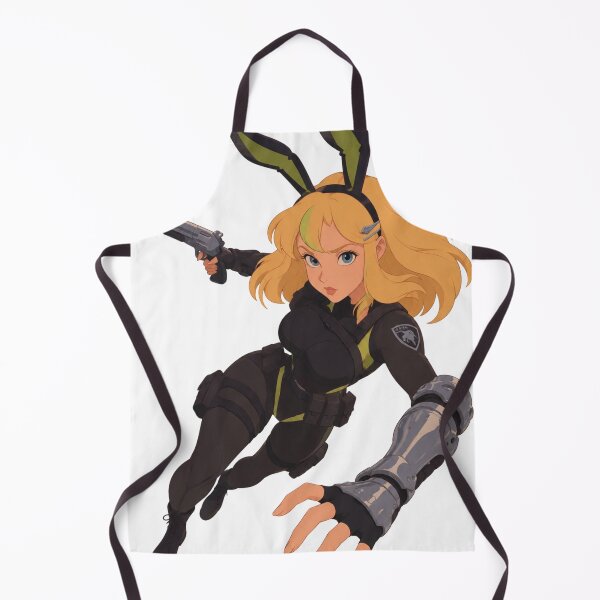 Item preview, Tactical Bunny Girl Cyborg Gunner - Retro 90s Cartoon Style designed and sold by  Hollow Moon Studios..