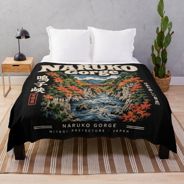 Item preview, NARUKO GORGE Miyagi Prefecture Vintage Travel Tohoku Japan Autumn Ofukazawa Bridge Art designed and sold by Yellowriversss.