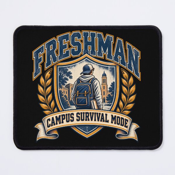 Item preview, Freshman Campus Survival Mode – Vintage College Student Design designed and sold by Tadeusz1.