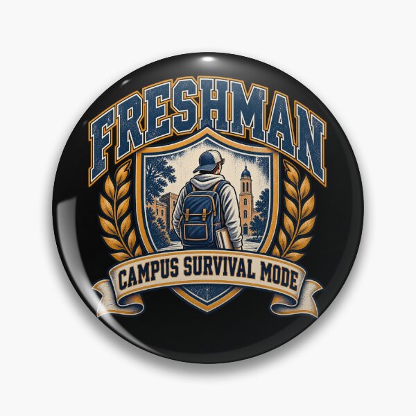 Item preview, Freshman Campus Survival Mode – Vintage College Student Design designed and sold by Tadeusz1.
