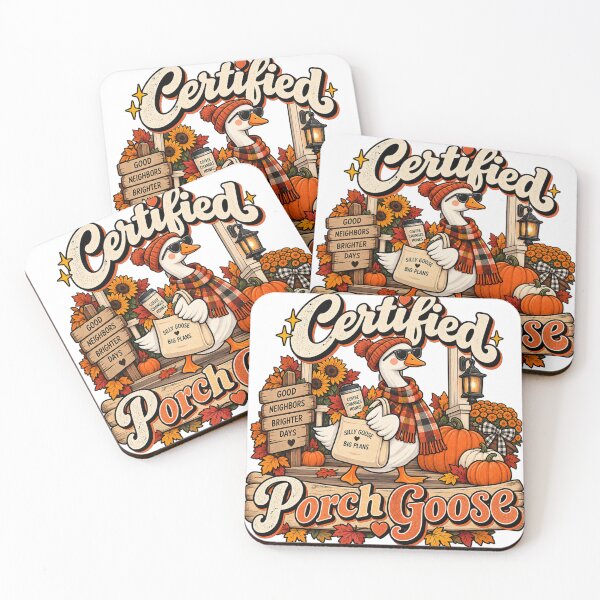 Item preview, Certified Porch Goose – Cute Fall Goose Coffee & Pumpkin Design designed and sold by justsuestudio.