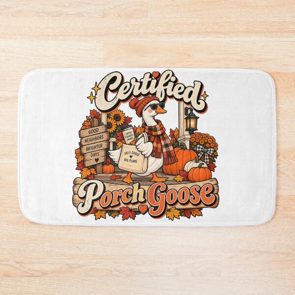 Item preview, Certified Porch Goose – Cute Fall Goose Coffee & Pumpkin Design designed and sold by justsuestudio.
