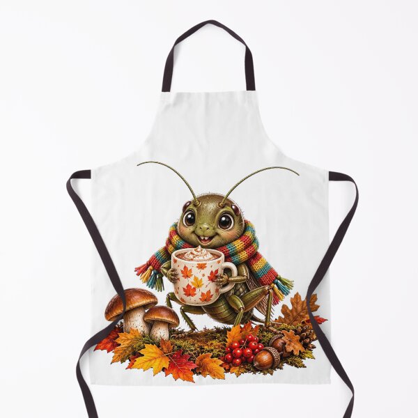 Item preview, Cozy Autumn Cricket with Hot Chocolate and Fall Foliage designed and sold by Surviving Monday Club.