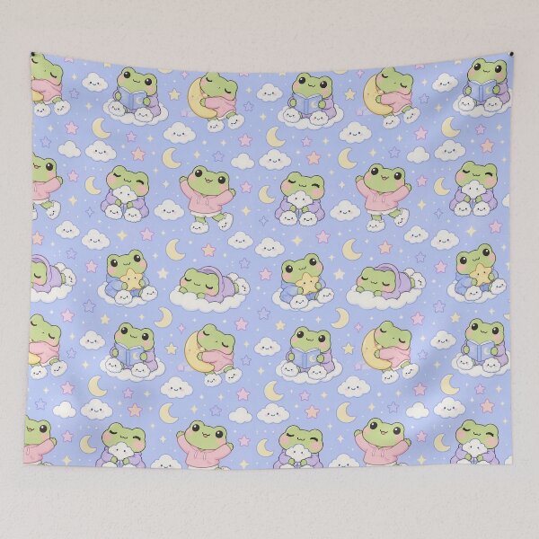 Item preview, Kawaii Frog Cloud Slippers Pattern designed and sold by Soft Berry Studio.