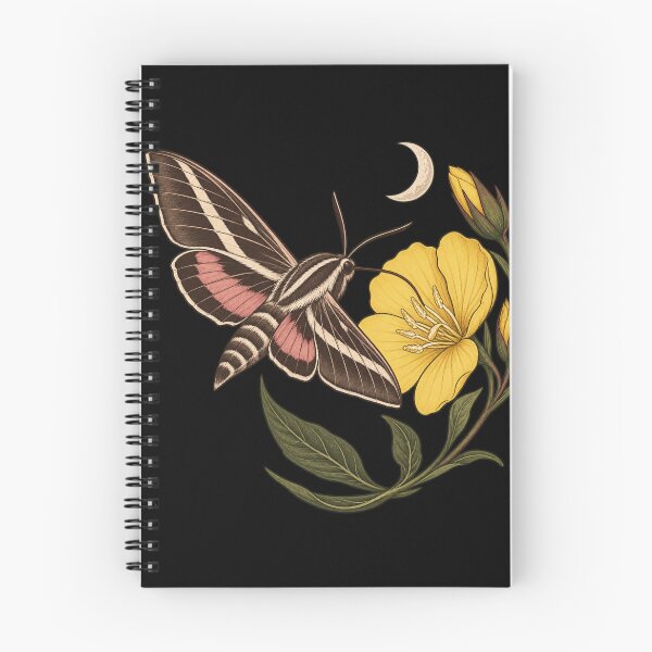 Item preview, White Lined Sphinx Moth with Evening Primrose and Moon designed and sold by lbenoraib.