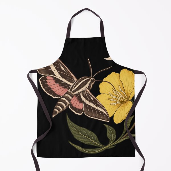 Item preview, White Lined Sphinx Moth with Evening Primrose and Moon designed and sold by lbenoraib.