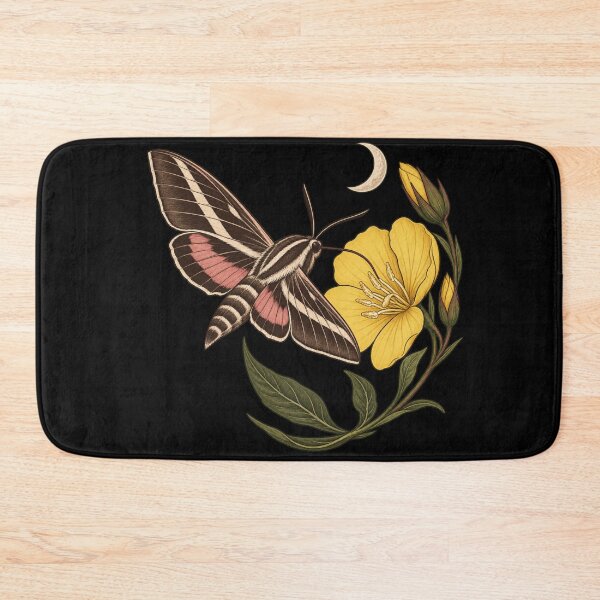 Item preview, White Lined Sphinx Moth with Evening Primrose and Moon designed and sold by lbenoraib.