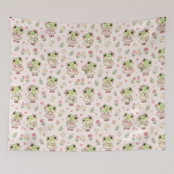 Item preview, Kawaii Frog Flower Dress Pattern designed and sold by Soft Berry Studio.