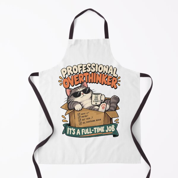 Item preview, Professional Overthinker Funny Cat Coffee Quote Design designed and sold by BDLuck2021.