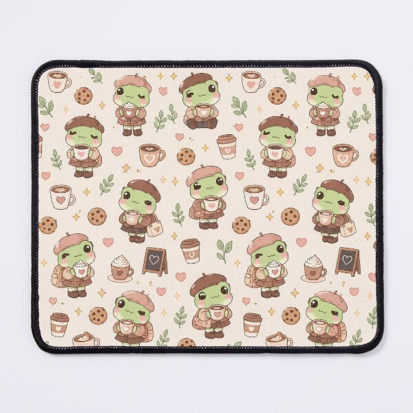 Item preview, Kawaii Frog Coffee Outfit Pattern designed and sold by Soft Berry Studio.