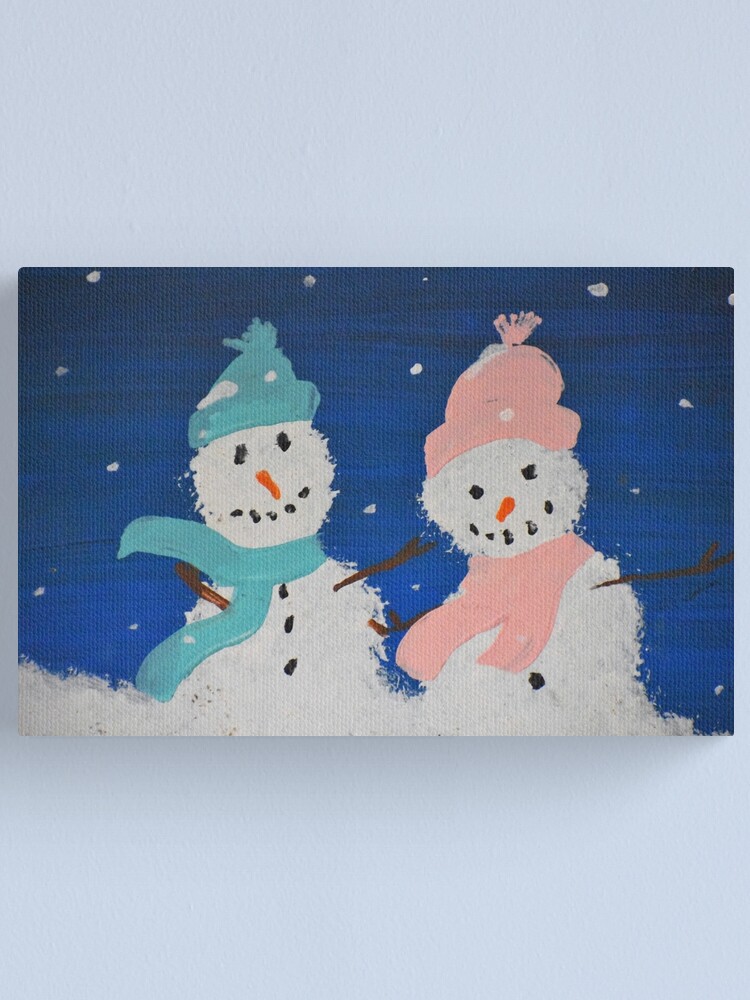 Theres Snow Love Like Snow Couple Love Canvas Print By Marsgarden Redbubble